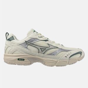 Unisex Mizuno Cream and Green Athletic Shoes M8/W9.5 26cm